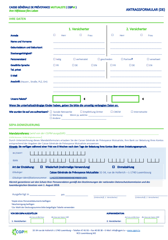 Beitrittserklärung
