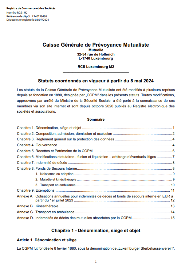 Statuts CGPM